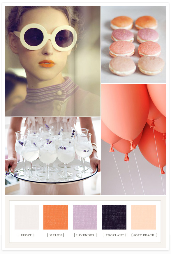 orange lavender peach colorboard