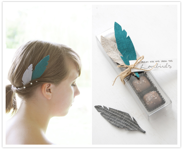 diy fabric feathers Can't you see this project as a great theme to carry