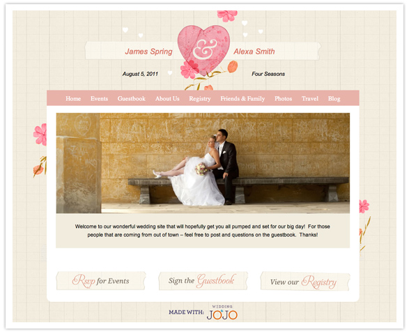 creative wedding websites These examples are all pretty in pink