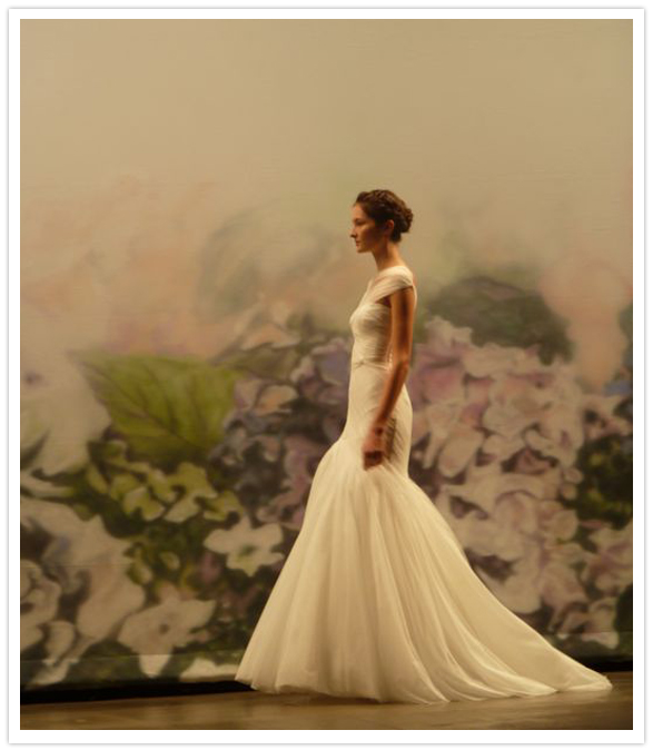 First up Monique Lhuillier's dreamy Fall 2012 wedding collection