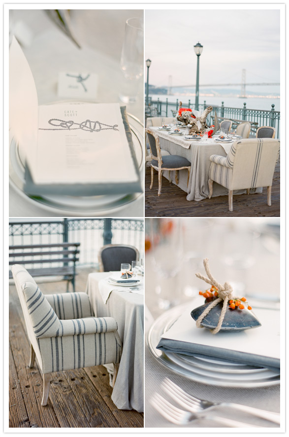 San Francisco nautical wedding reception decor