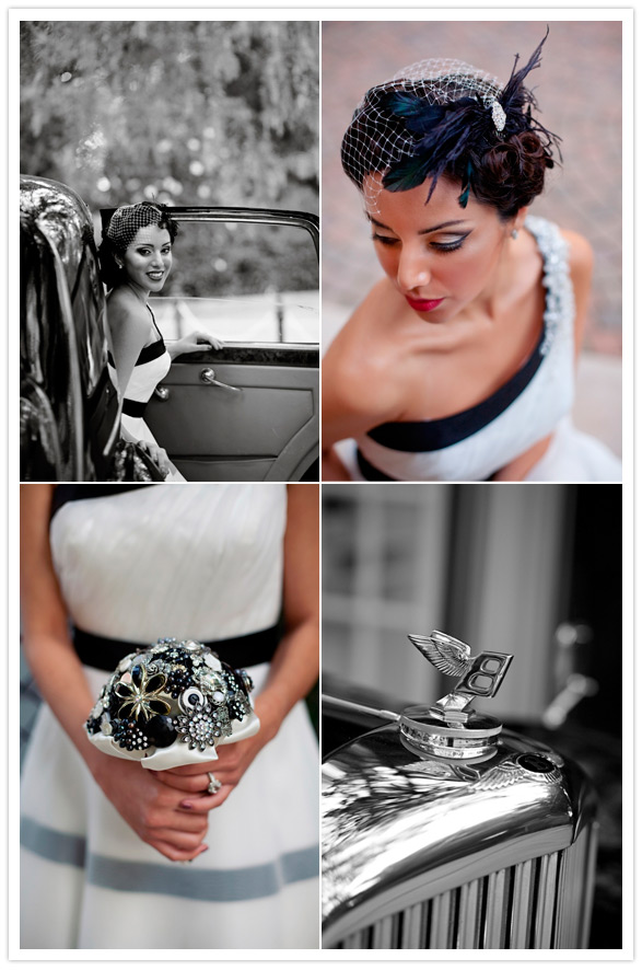 vintage hollywood glam shoot The bride was fashioned with an original Tessa 