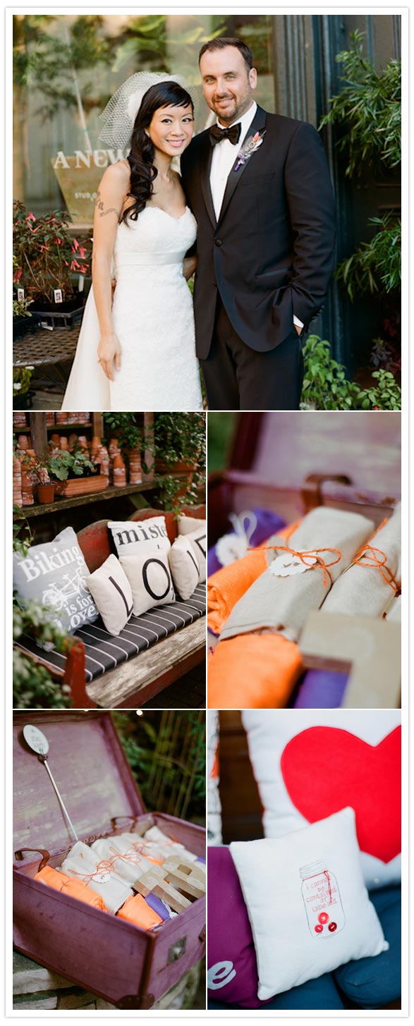 purple and orange reception 