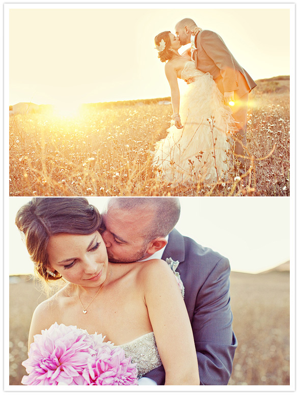 bride-and-groom bride and groom in field