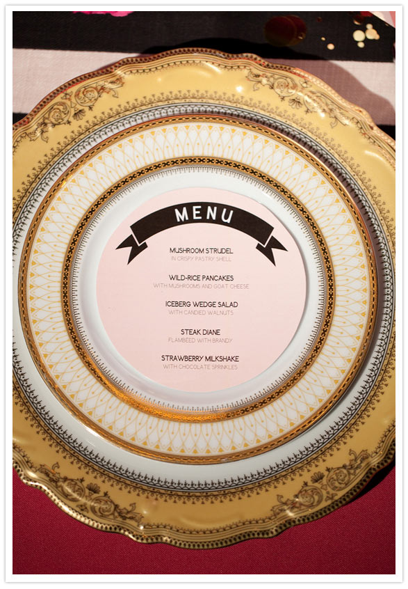 vintage wedding menu
