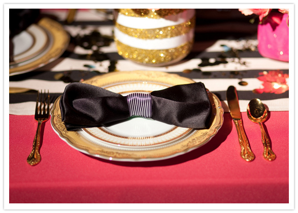 That's a fun idea for a retro 50s inspired wedding bow tie wedding napkin