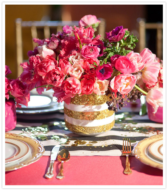 glitter wedding decor Glitter bold colors gets us every time