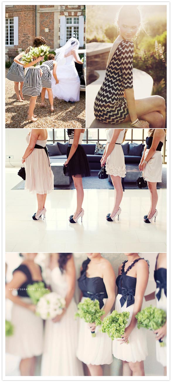 black and white bridesmaid dress ideas 