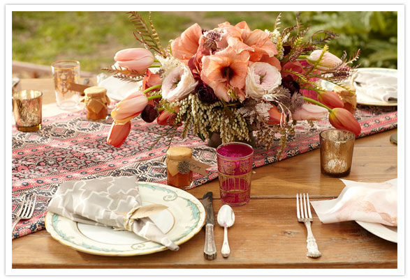 bohemian table Those adorable pink Moroccan tea glasses are on sale in the