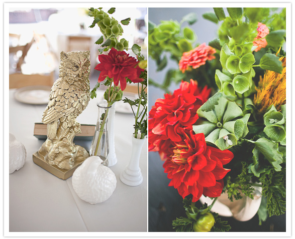 red and green florals