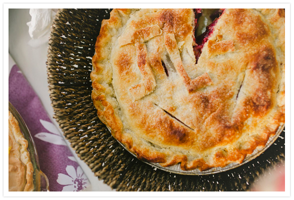 Farmhouse Anniversary Party Homemade Wedding Pie with Initials