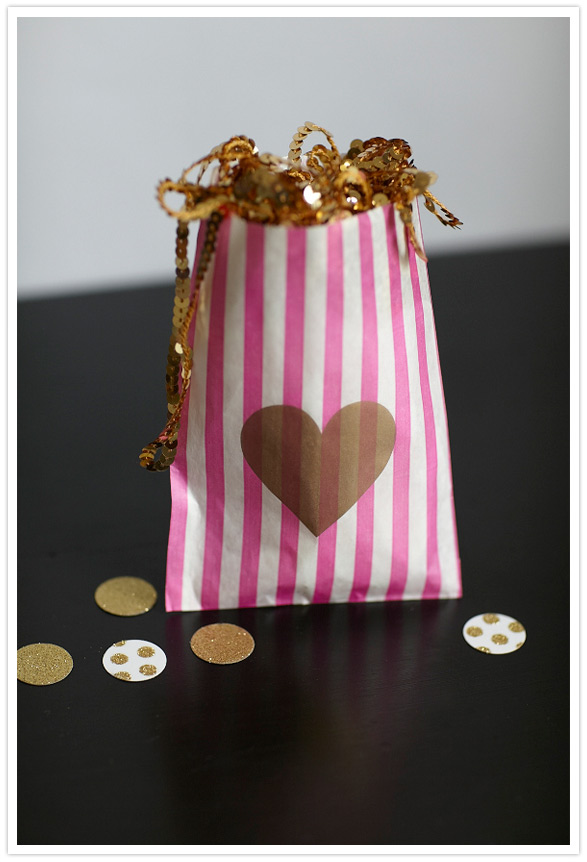 100 Layer Cake gold heart bags