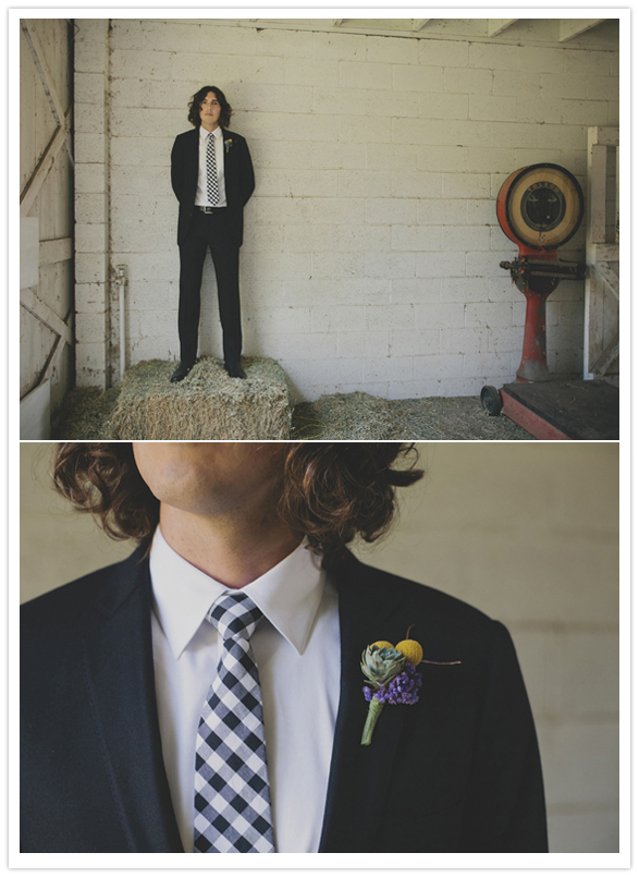 j crew navy blue suit & checkered tie
