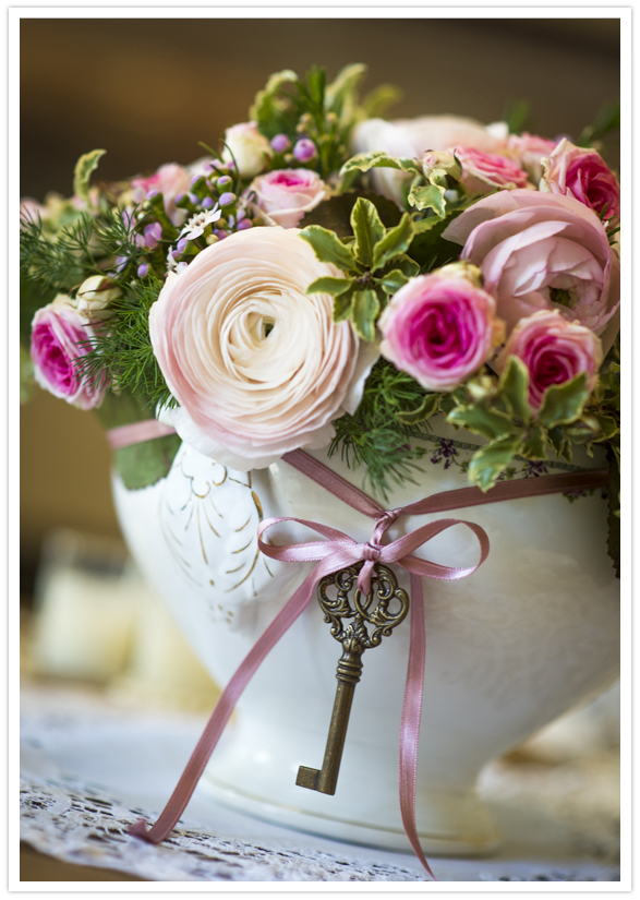 delicate pink roses and key embellishment delicate pink roses and key embellishment