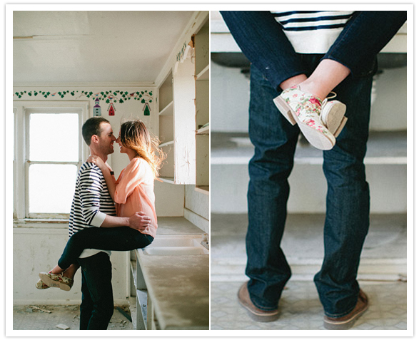romantic rustic engagement session