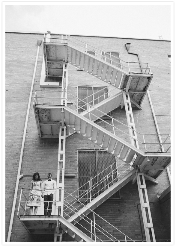 fire escape engagement photo fire escape engagement photo