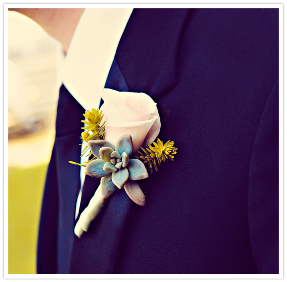 white rose and succulent boutonniere white rose and succulent boutonniere