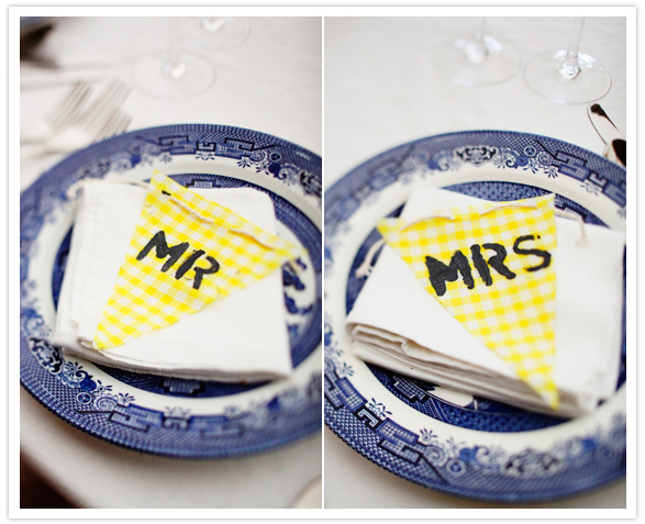 Mr. and Mrs. gingham plate settings Mr. and Mrs. gingham plate settings