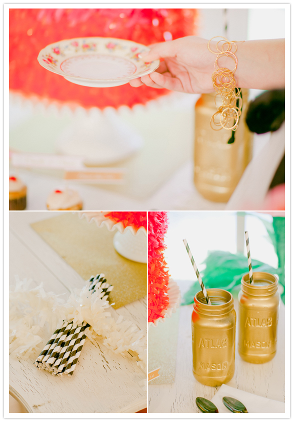 gold-painted mason jars gold-painted mason jars