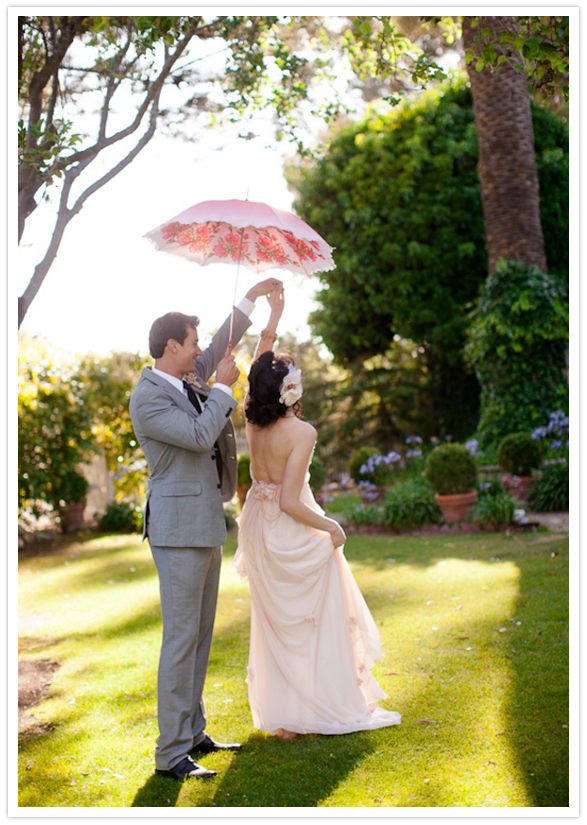 pink floral parasol