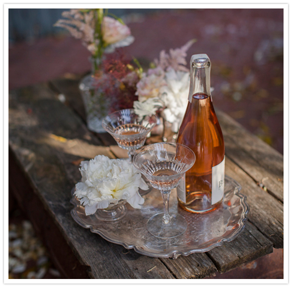 rustic garden beverage tray