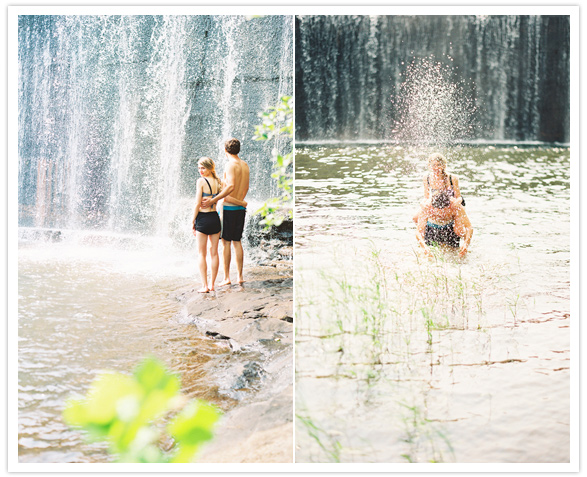 waterfall engagement session