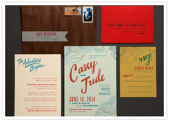 Scout Wedding Invitation Suite, Ladyfingers Letterpress Scout Wedding Invitation Suite, Ladyfingers Letterpress