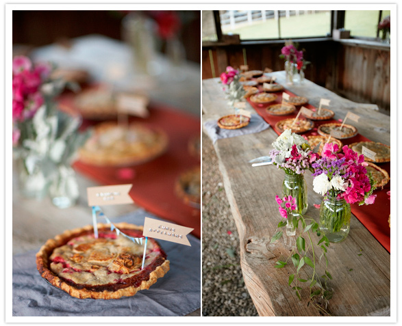 pie table and paper signs pie table and paper signs