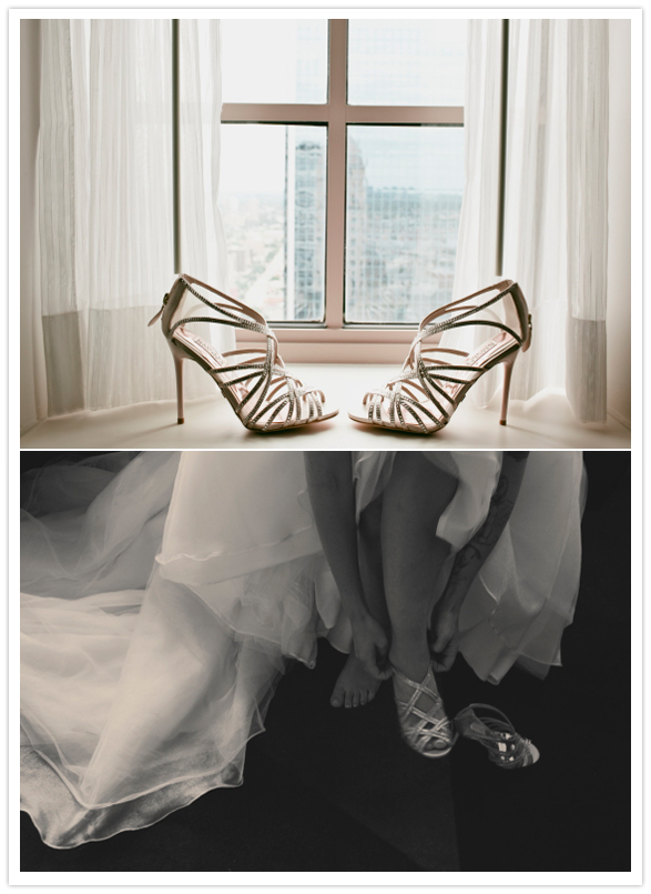 Badgley Mischka gold heels