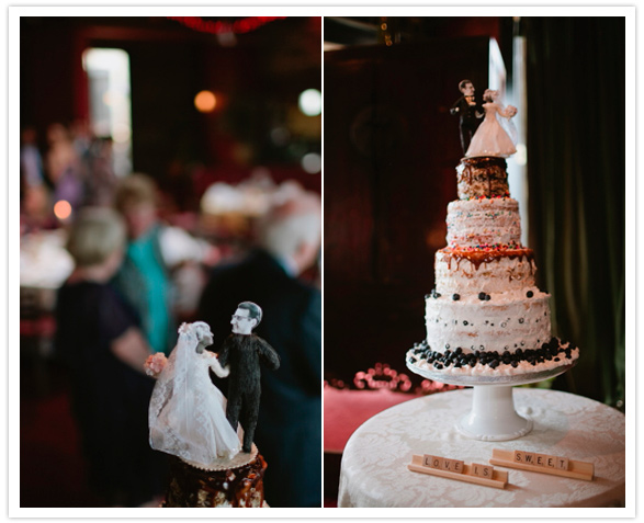 festive and whimsical wedding cake