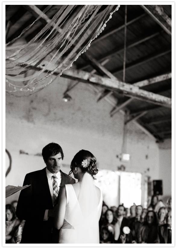 vintage warehouse wedding ceremony