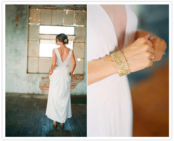 BCBG sheer cut-outs wedding dress