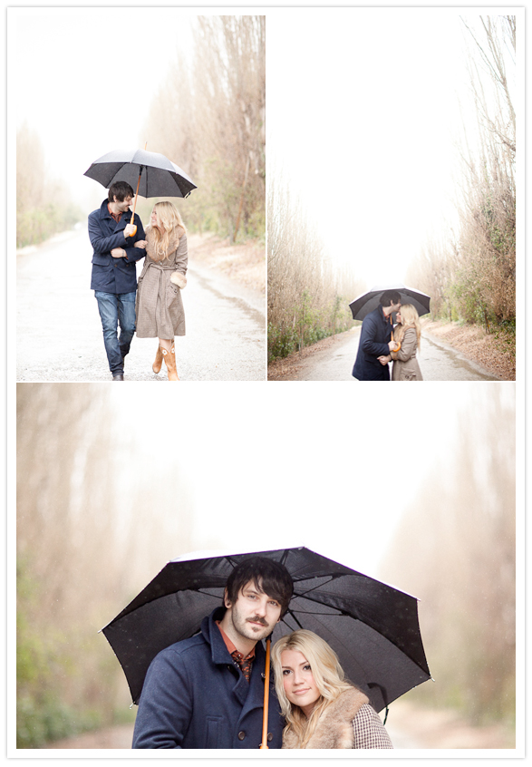 rainy fall engagement session in Santa Ynez