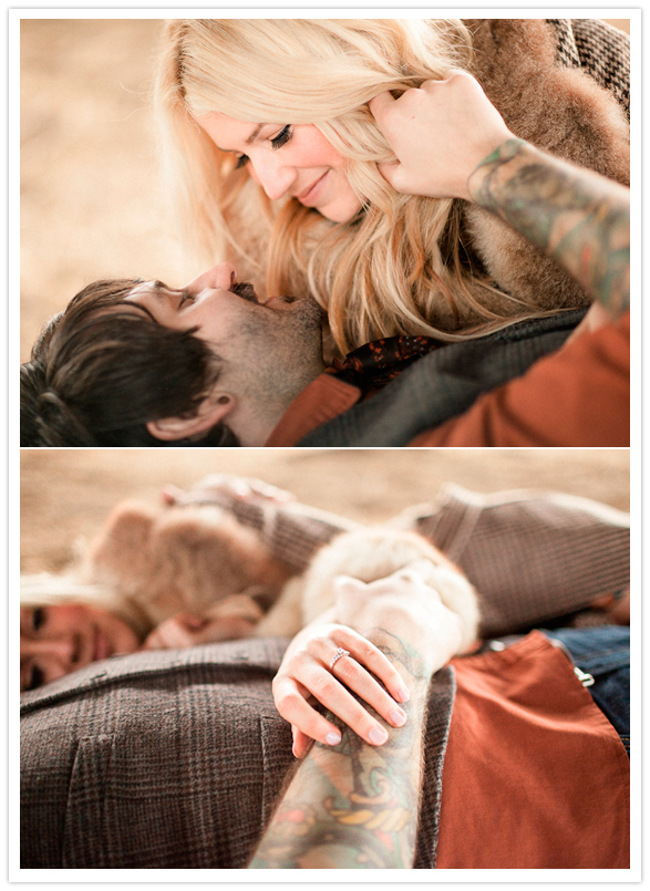romantic barn engagement shoot