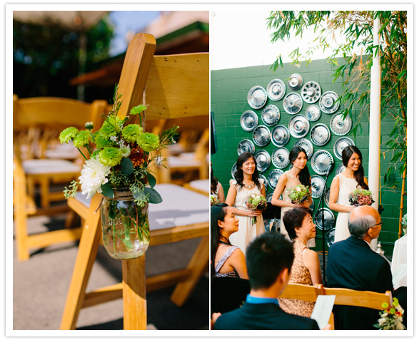mason jar vases attached to chairs mason jar vases attached to chairs