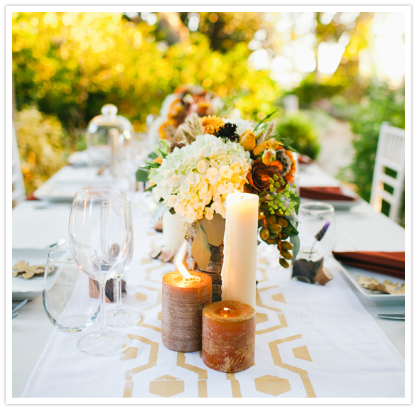 fall foliage tablescape