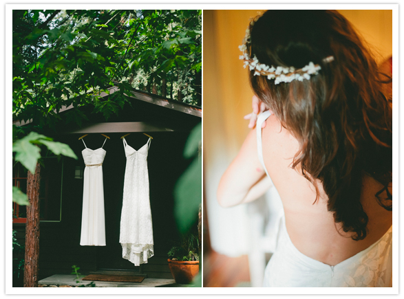 Anne Ventresco wedding dress, Max & Cleo cocktail dress and floral head crown Anne Ventresco wedding dress, Max & Cleo cocktail dress and floral head crown