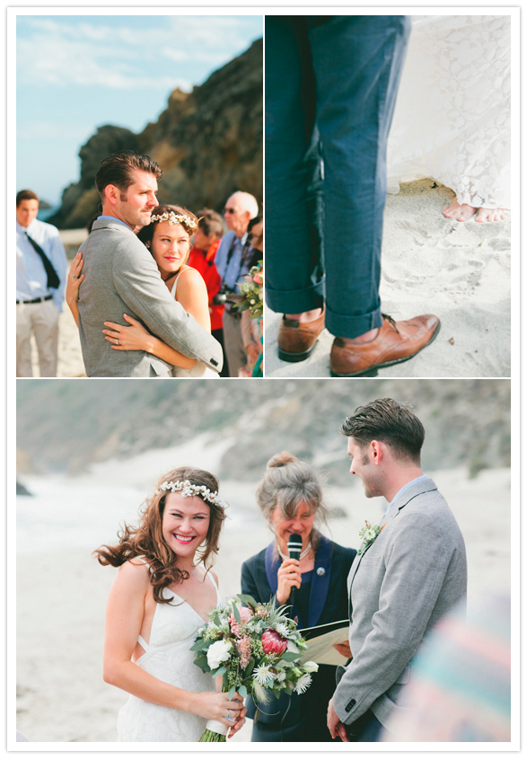 Big Sur beach wedding ceremony Big Sur beach wedding ceremony