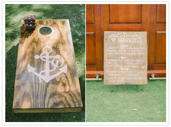 bean bag toss and wooden menu sign bean bag toss and wooden menu sign