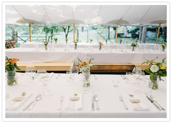 all-white tented reception venue