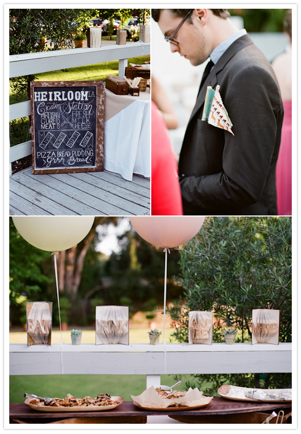Heirloom appetizers and pennant flags