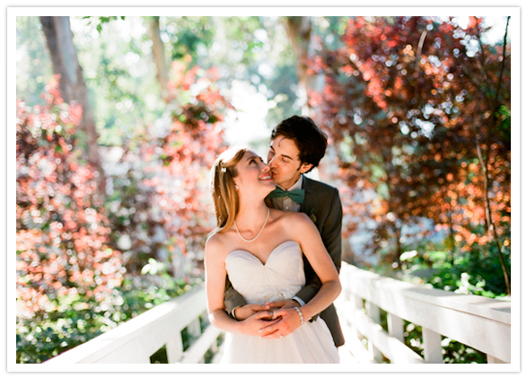 romantic garden wedding portrait