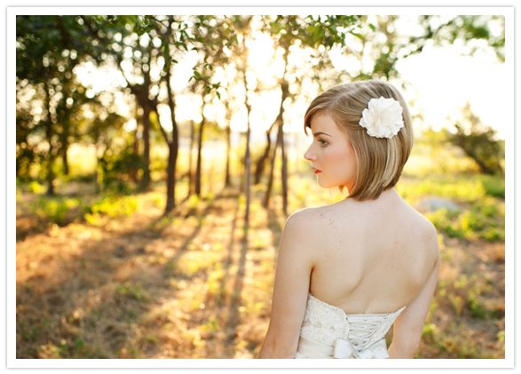 white flower hair accessory