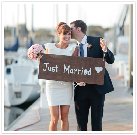 'Just Married' sign