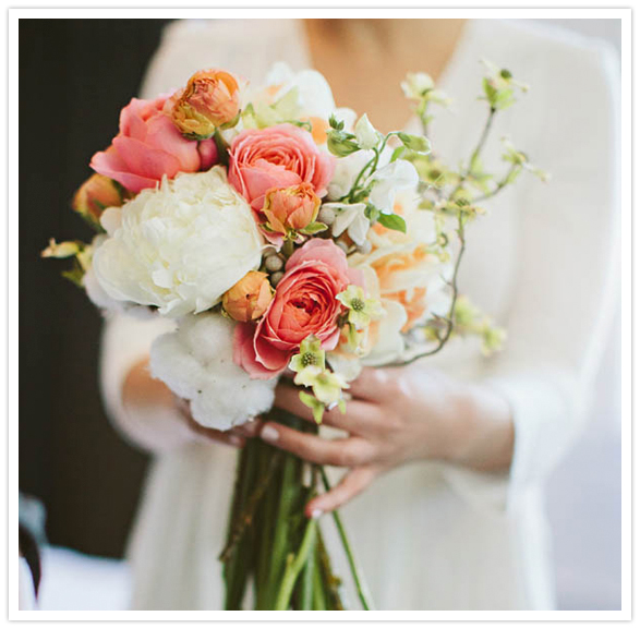 Ranunculus, Peonies, Daffodils, Garden Roses, Dogwood & Cotton bouquet Ranunculus, Peonies, Daffodils, Garden Roses, Dogwood & Cotton bouquet