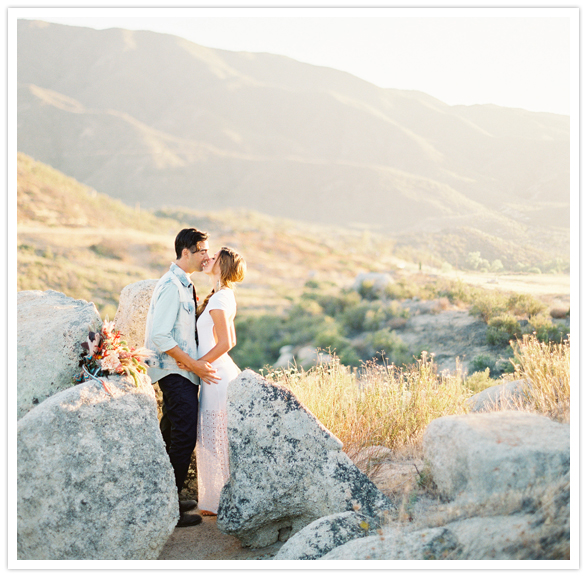 romantic rocky wedding portraits