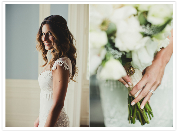 Claire Pettibone and bouquet charm