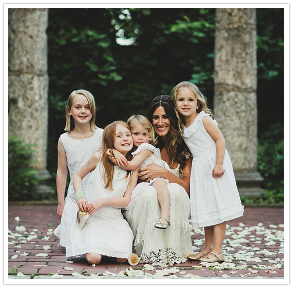 bride and flower girls