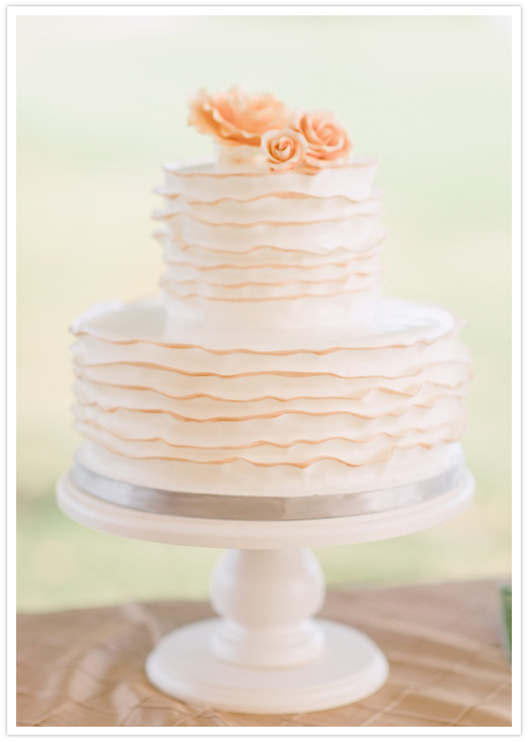 delicate two-tiered cake and simple rose topper delicate two-tiered cake and simple rose topper