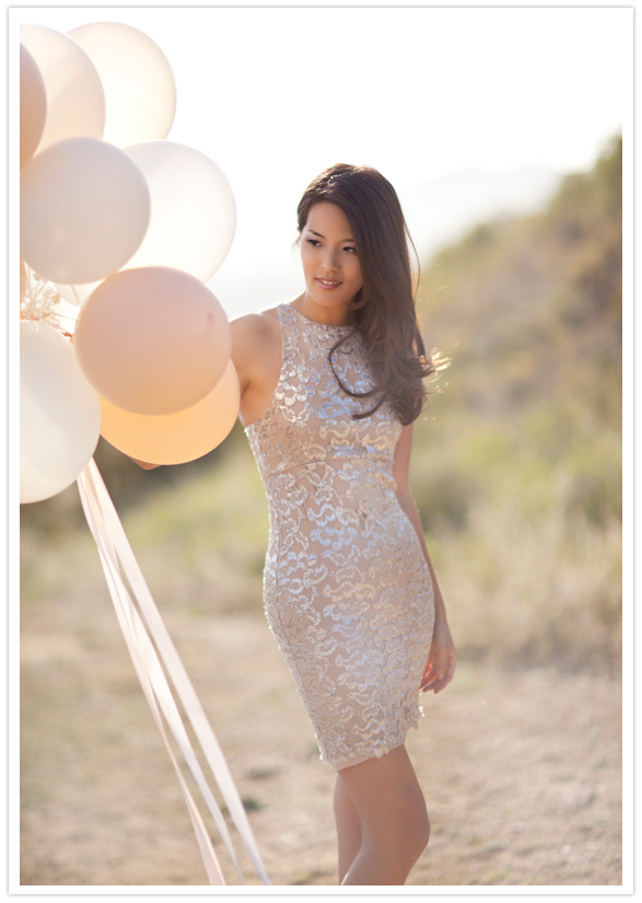 balloons and Alice+Olivia dress balloons and Alice+Olivia dress